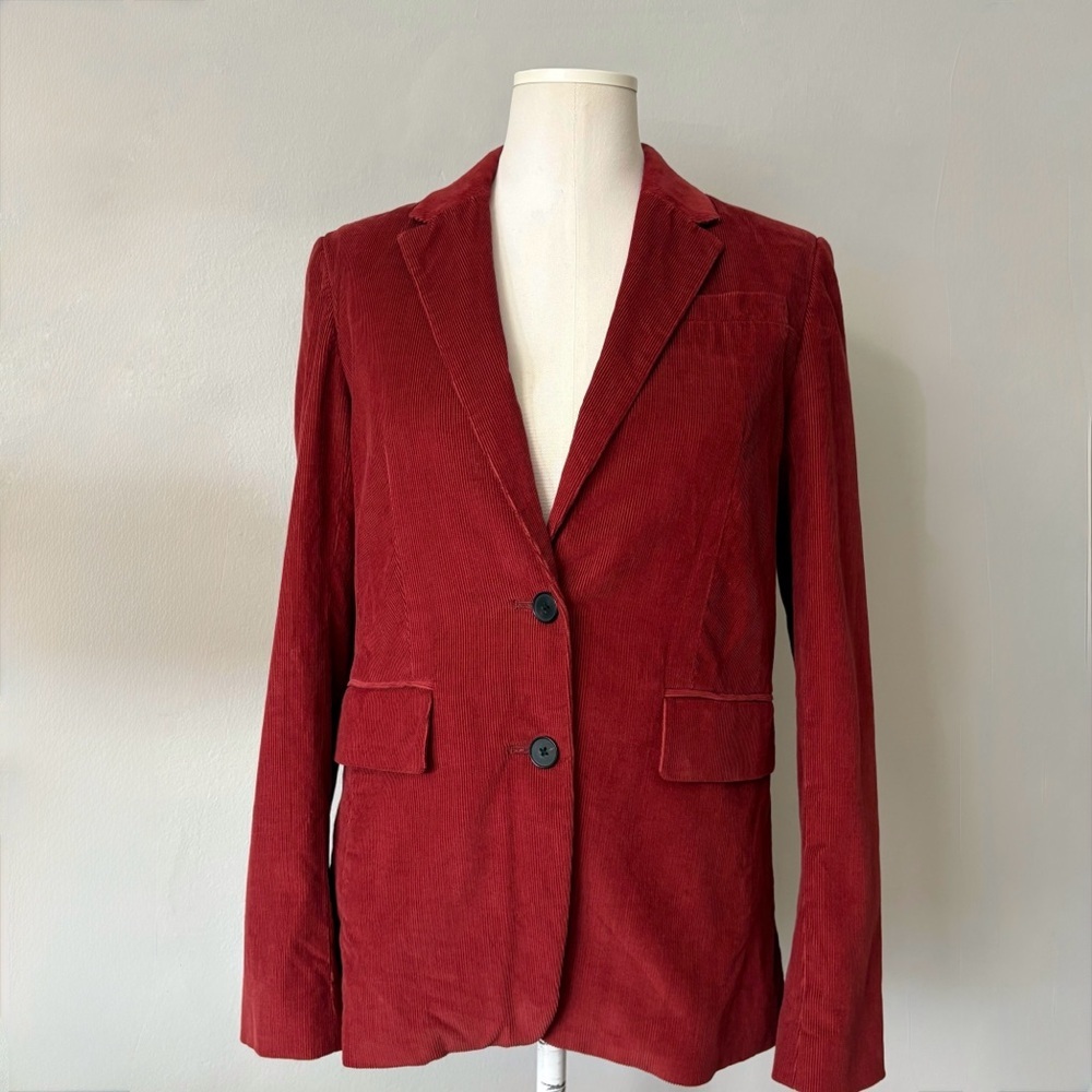 Babaton Rust Corduroy Blazer Women’s Size 4 Aritzia Jacket - Picture 2 of 14